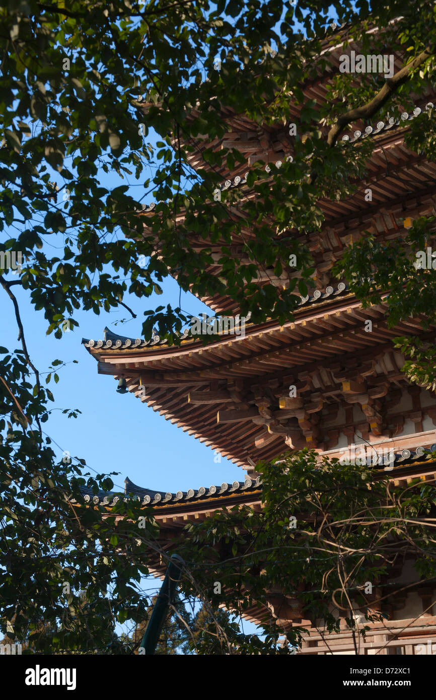 Five-storied wood pagoda in Daigo-ji Temple, part of World Cultural Heritage, Kyoto, Japan Stock Photo