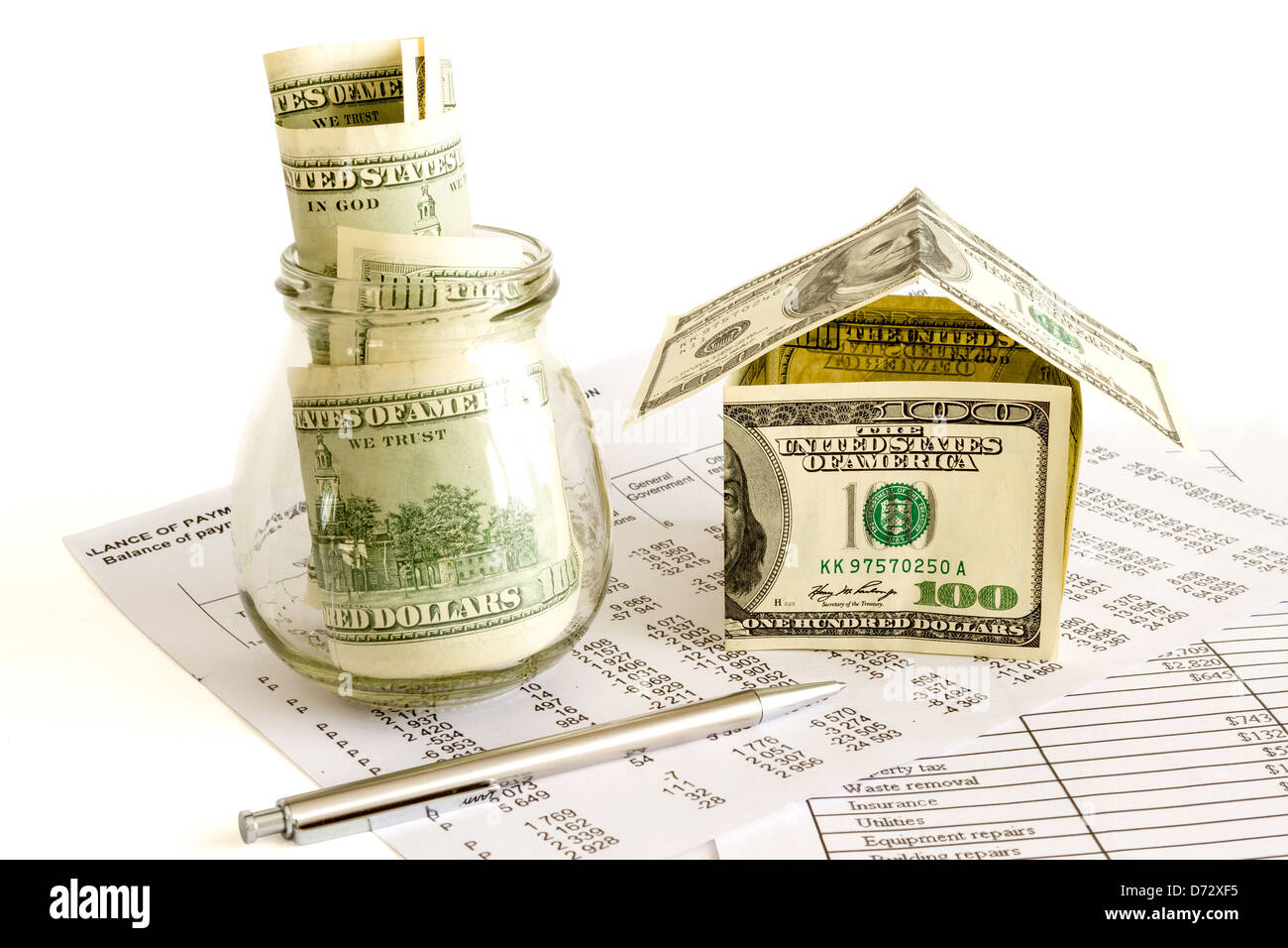 Money to invest for a house concept Stock Photo