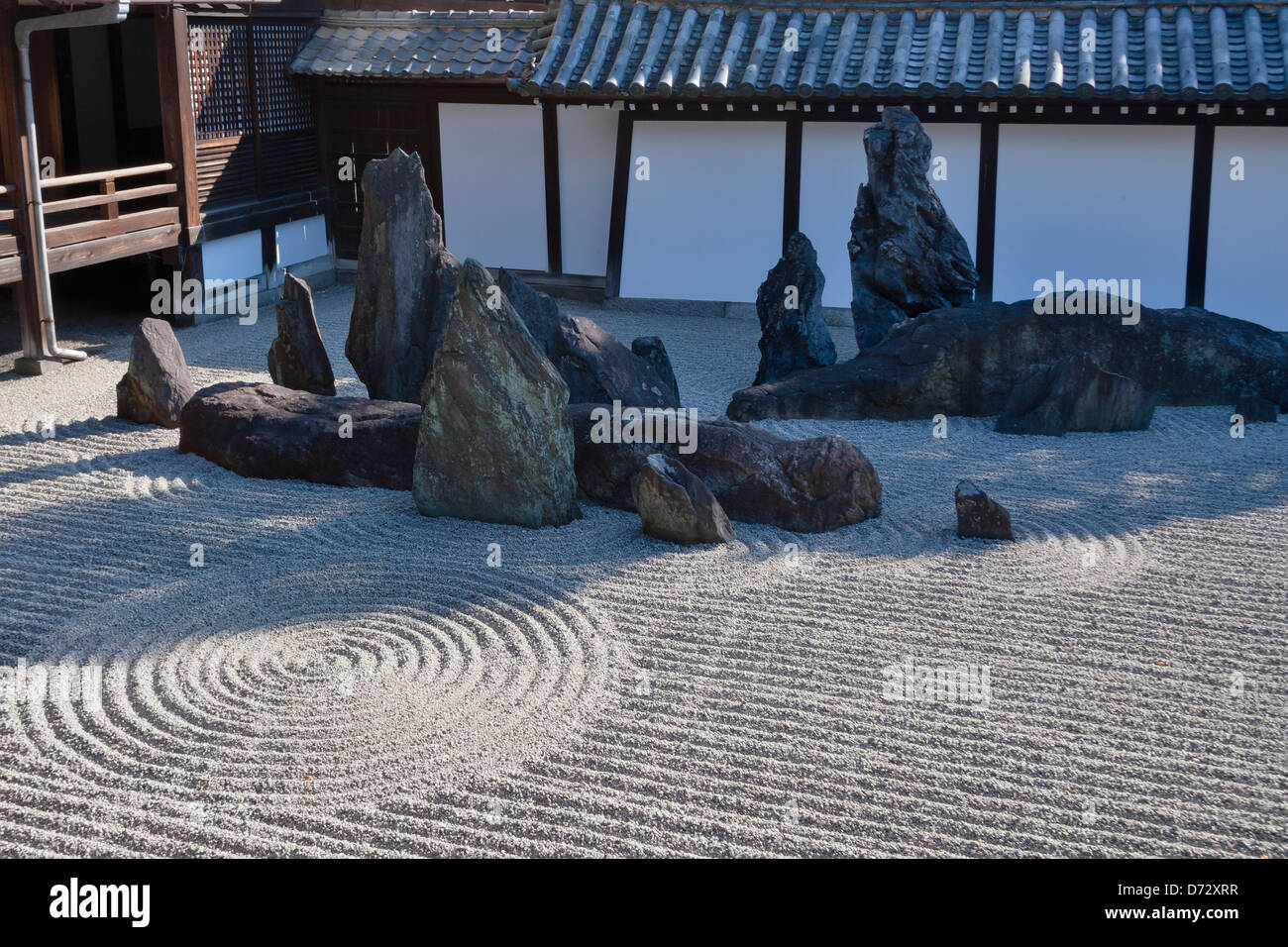 Zen garden in Tofuku-ji temple, Kyoto, Japan Stock Photo