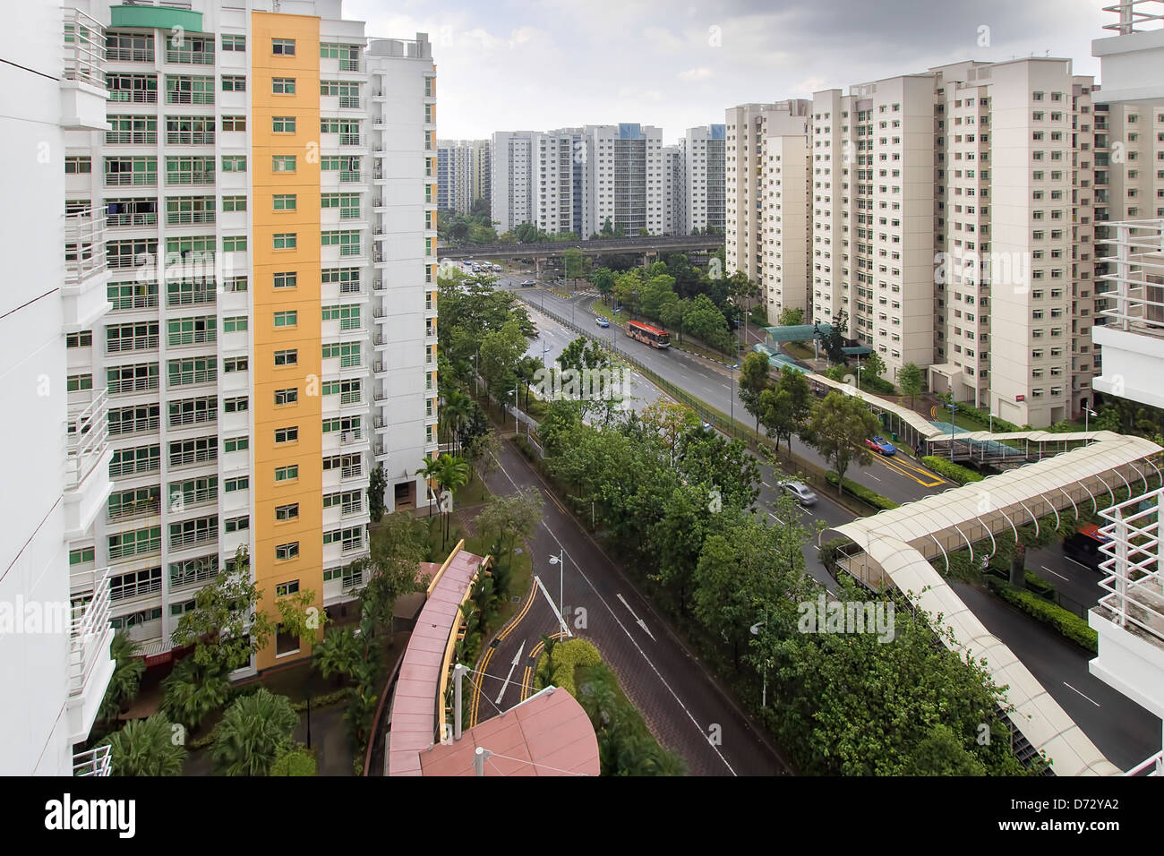 Singapore Government Housing Development in Punggol District Stock Photo