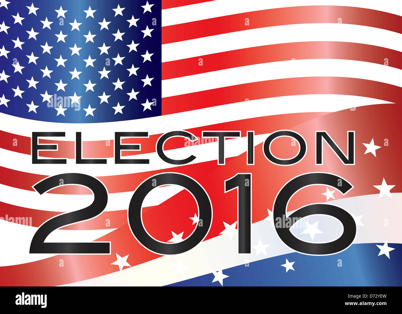 Election 2016 with Stars and Stripes and US Flag Background ...