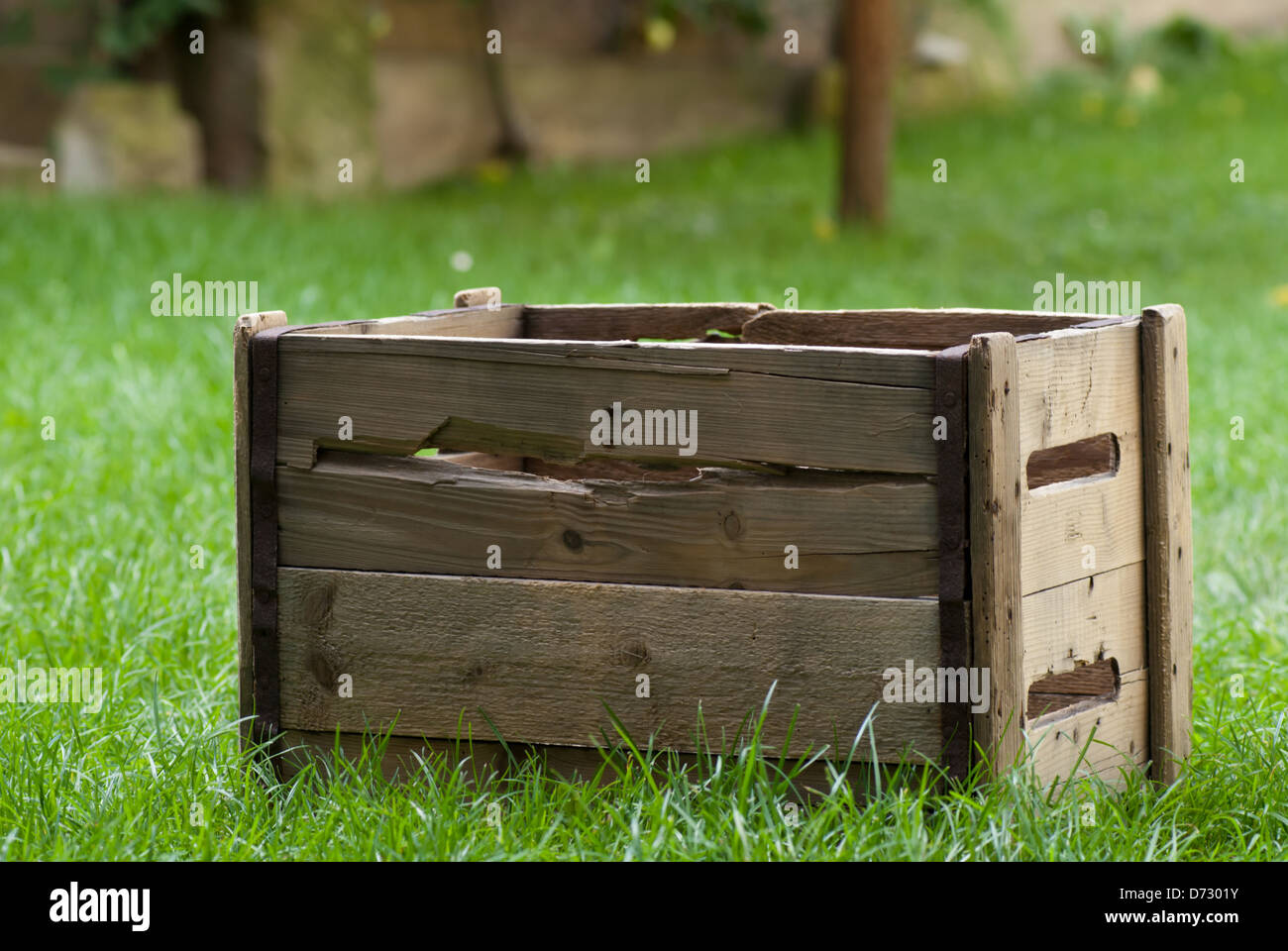 wooden carrier box Stock Photo
