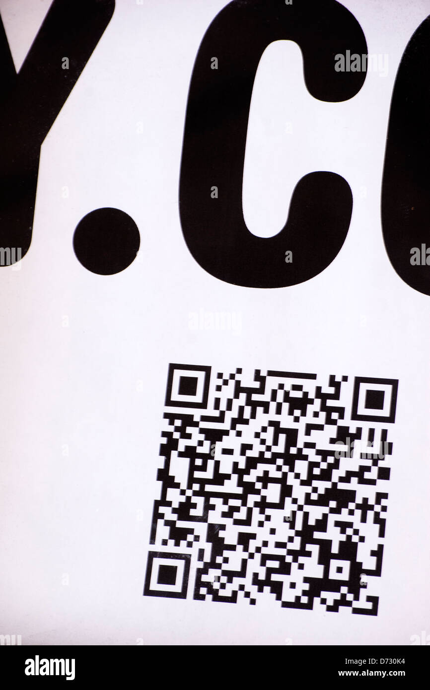 QR code on 'poster' for scanning (dummy code Stock Photo Alamy