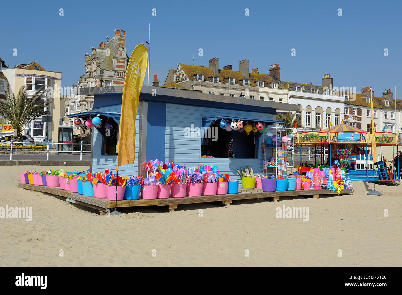 Beach shop Weymouth Dorset england uk Stock Photo