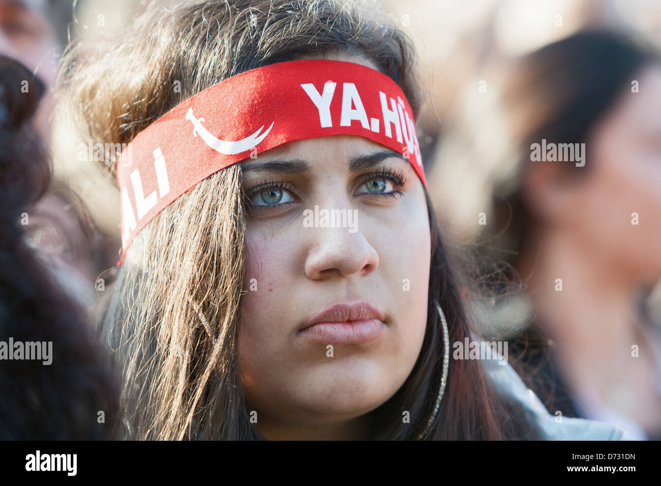 Berlin, Germany, protests against the visit of tuerk. Prime Minister Recep Tayyip Erdogan Stock Photo