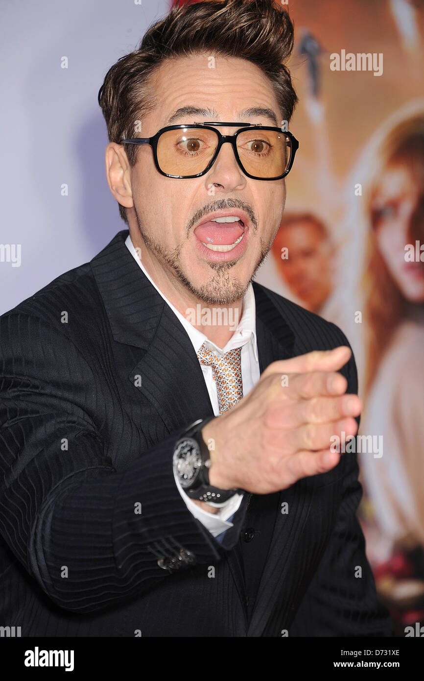BOBERT DOWNEY JNR  US film actor at LA premiere of Iron Man 3 in April 2013. Photo Jeffrey Mayer Stock Photo