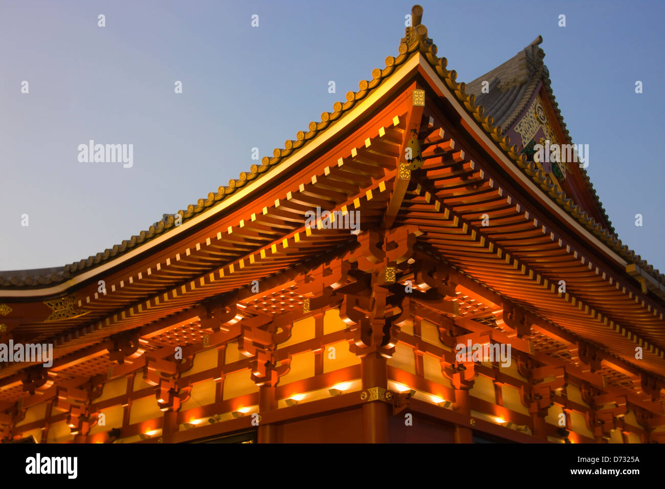 Night view of Asakusa Kannon Temple (Senso-ji Temple), Tokyo, Japan Stock Photo