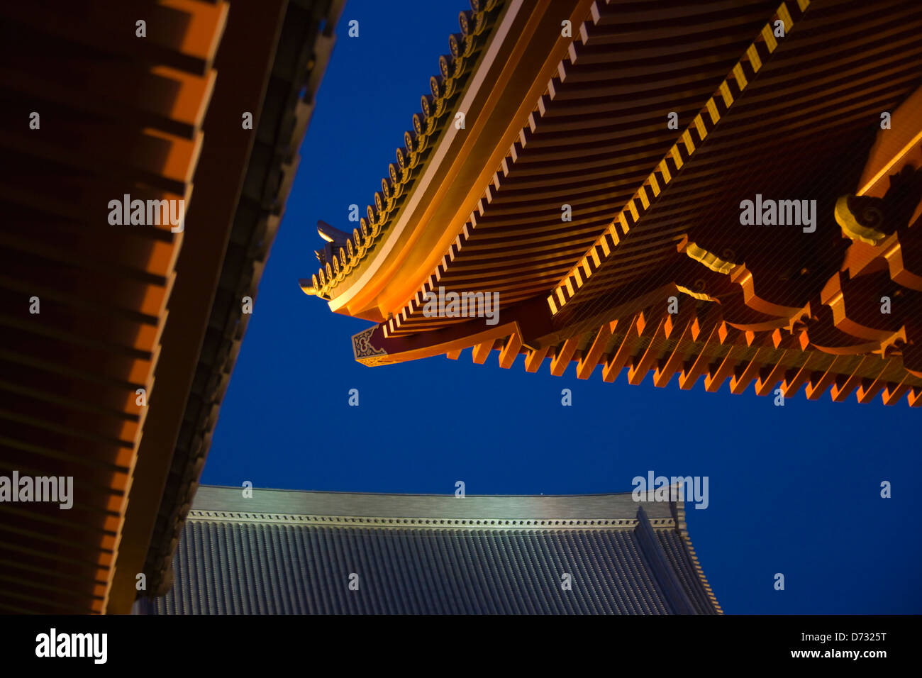 Night view of Asakusa Kannon Temple (Senso-ji Temple), Tokyo, Japan Stock Photo