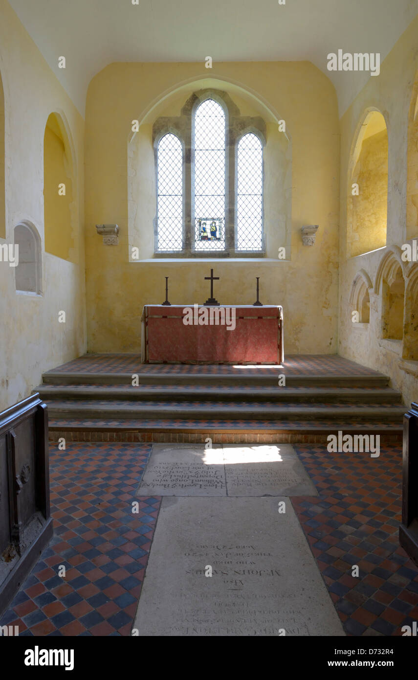 The interior of the church of St Mary the Virgin, North Stoke, West Sussex, UK Stock Photo