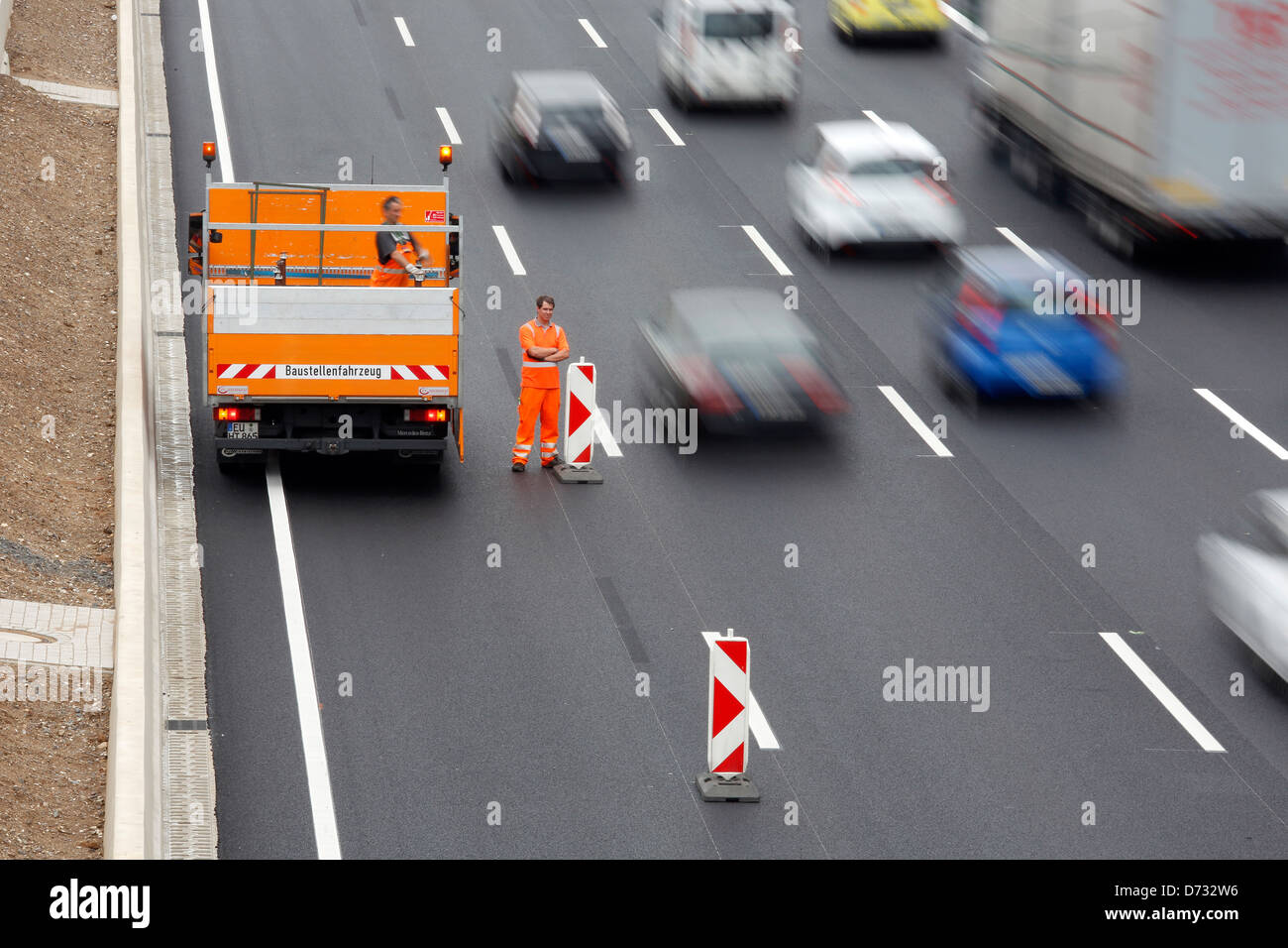 Koeln, Germany, Cologne 'ring road, lifting a highway construction site