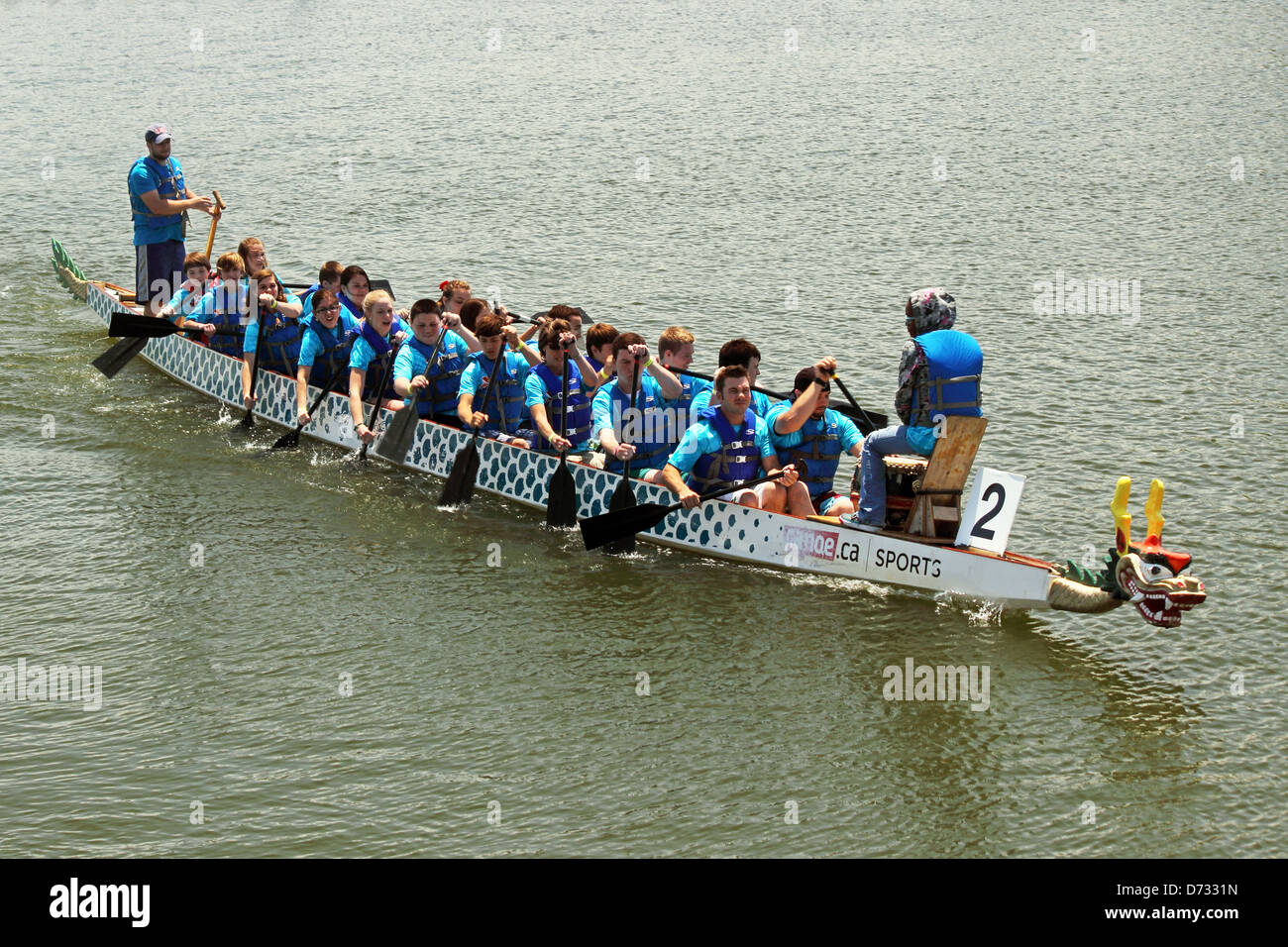 A Team races at the Ground Zero Dragon Boat Races in Myrtle Beach, SC