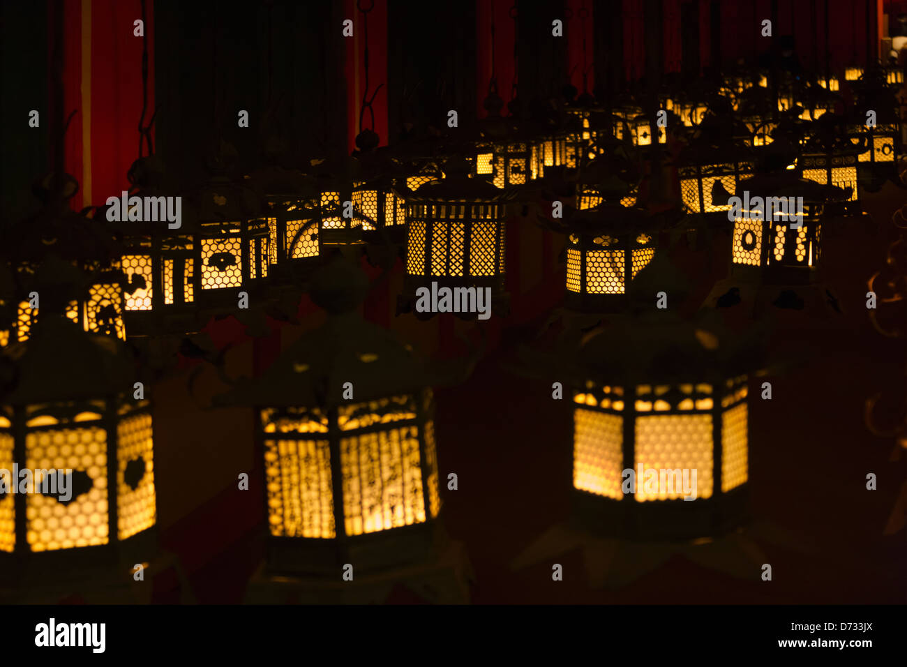 Lanterns at Lantern Festival, Kasuga Taisha Shrine, Nara, Japan Stock Photo