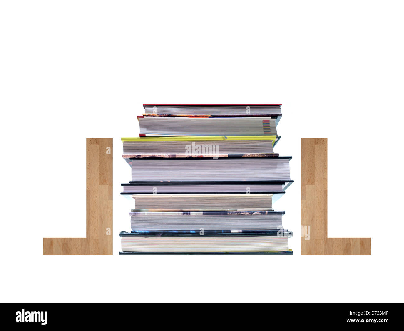 A book stack isolated against a white background Stock Photo - Alamy