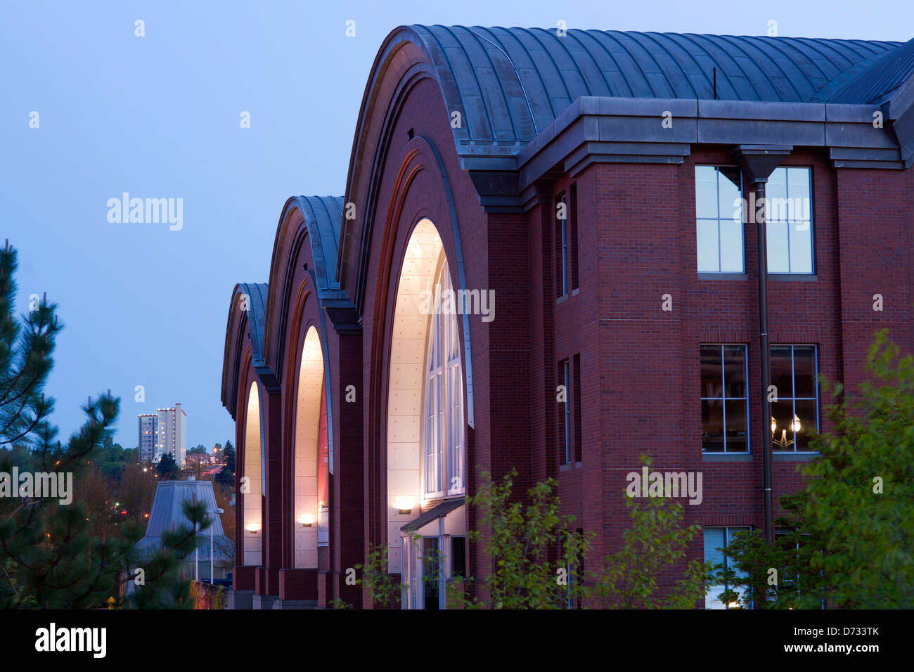 Horizontal composition of building architecture downtown Stock