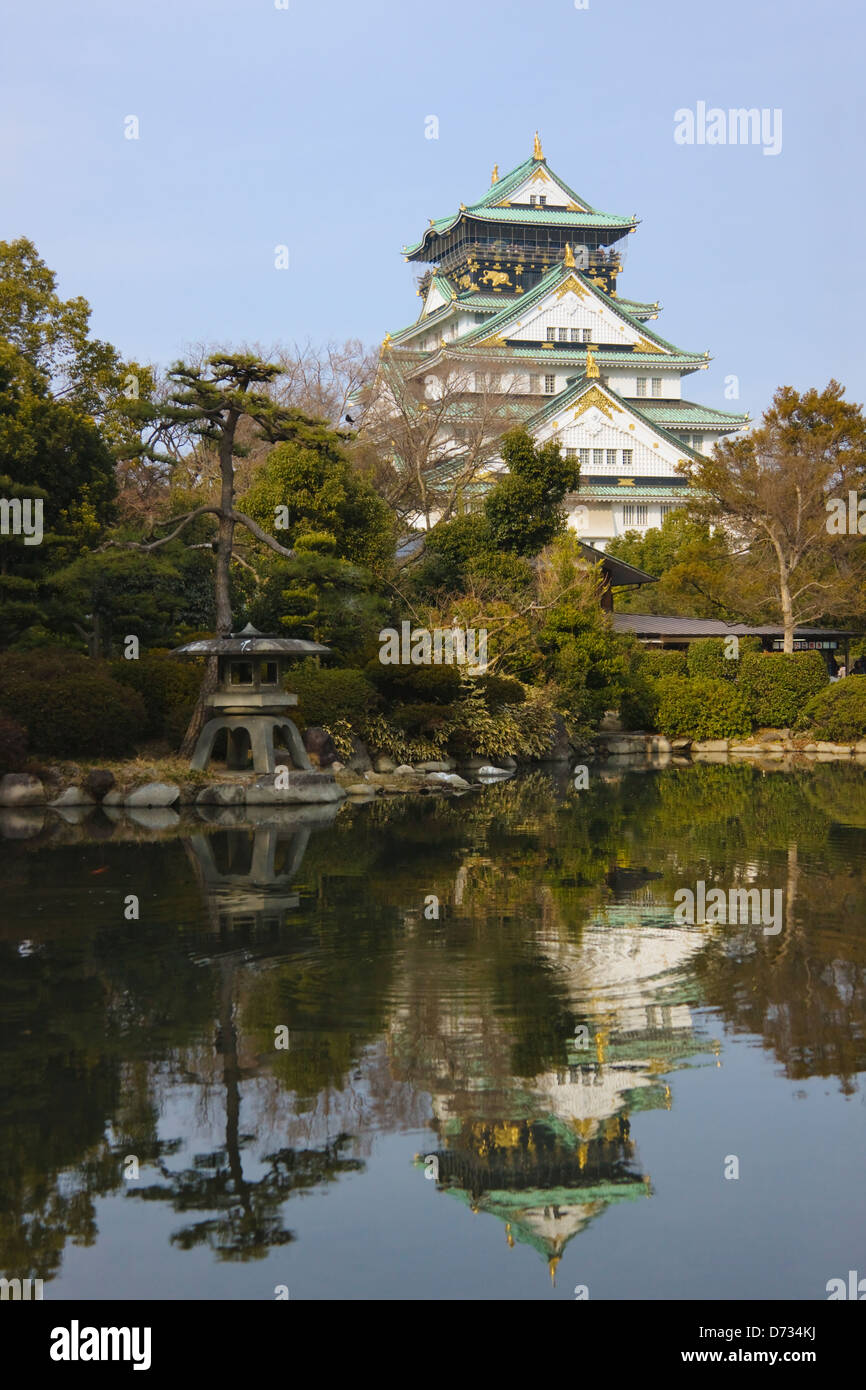 Osaka Castle With Reflection In Moat Osaka Japan Stock Photo Alamy