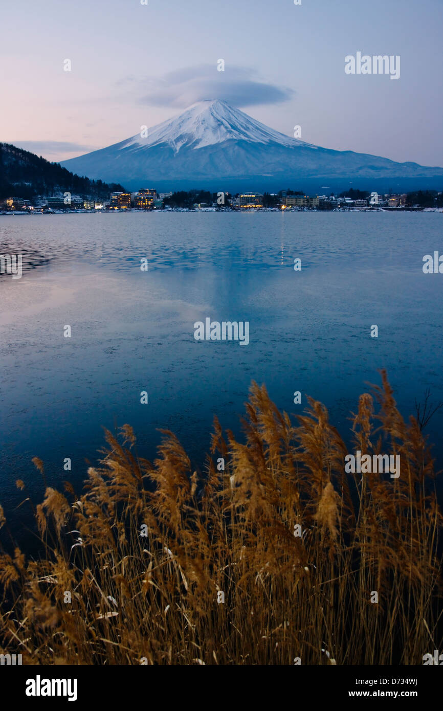 Mt. Fuji with Kawaguchiko Lake, Japan Stock Photo