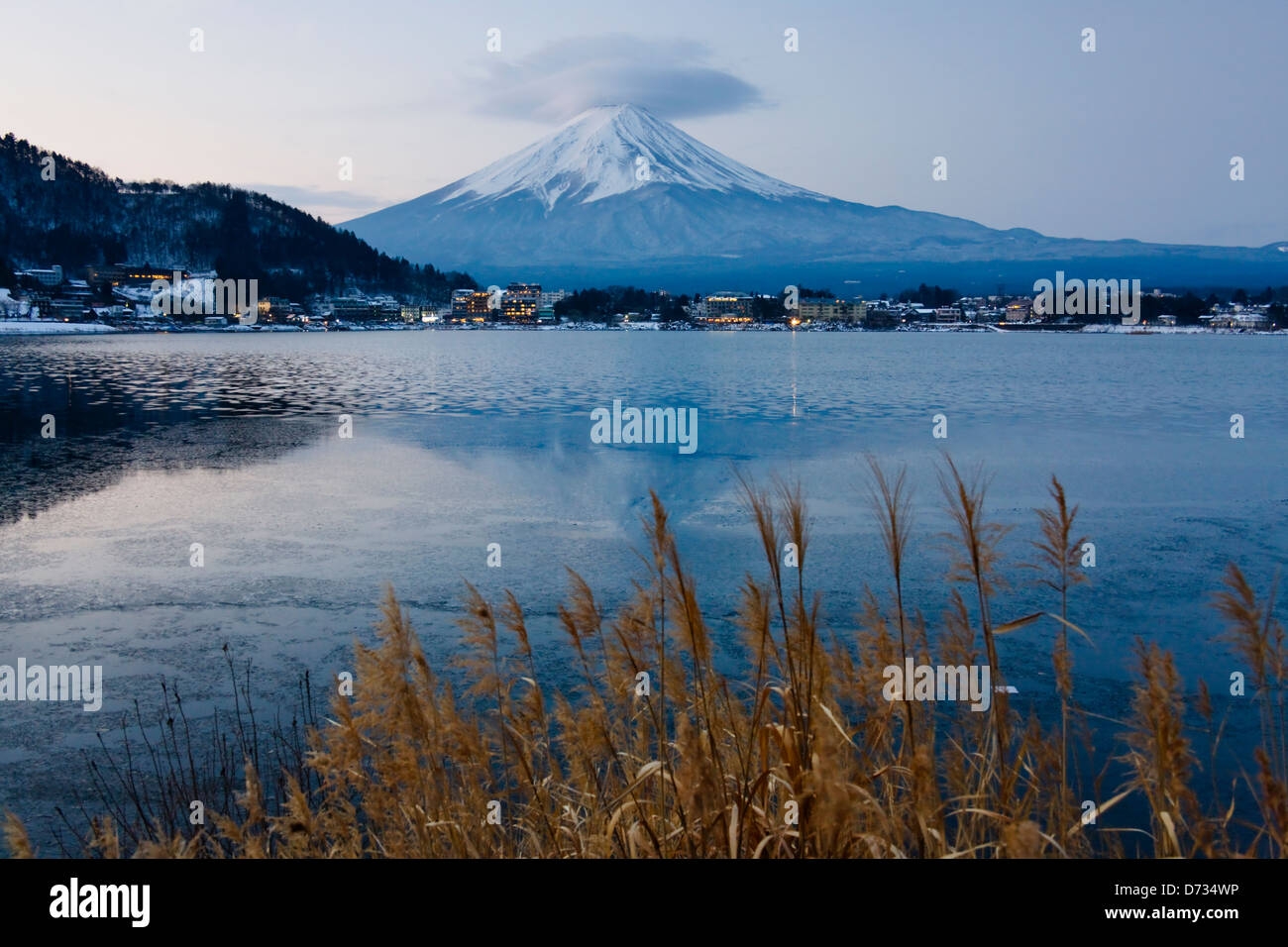 Mt. Fuji with Kawaguchiko Lake, Japan Stock Photo