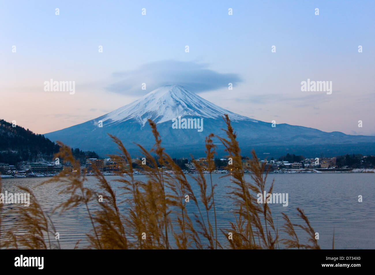 Mt. Fuji with Kawaguchiko Lake, Japan Stock Photo
