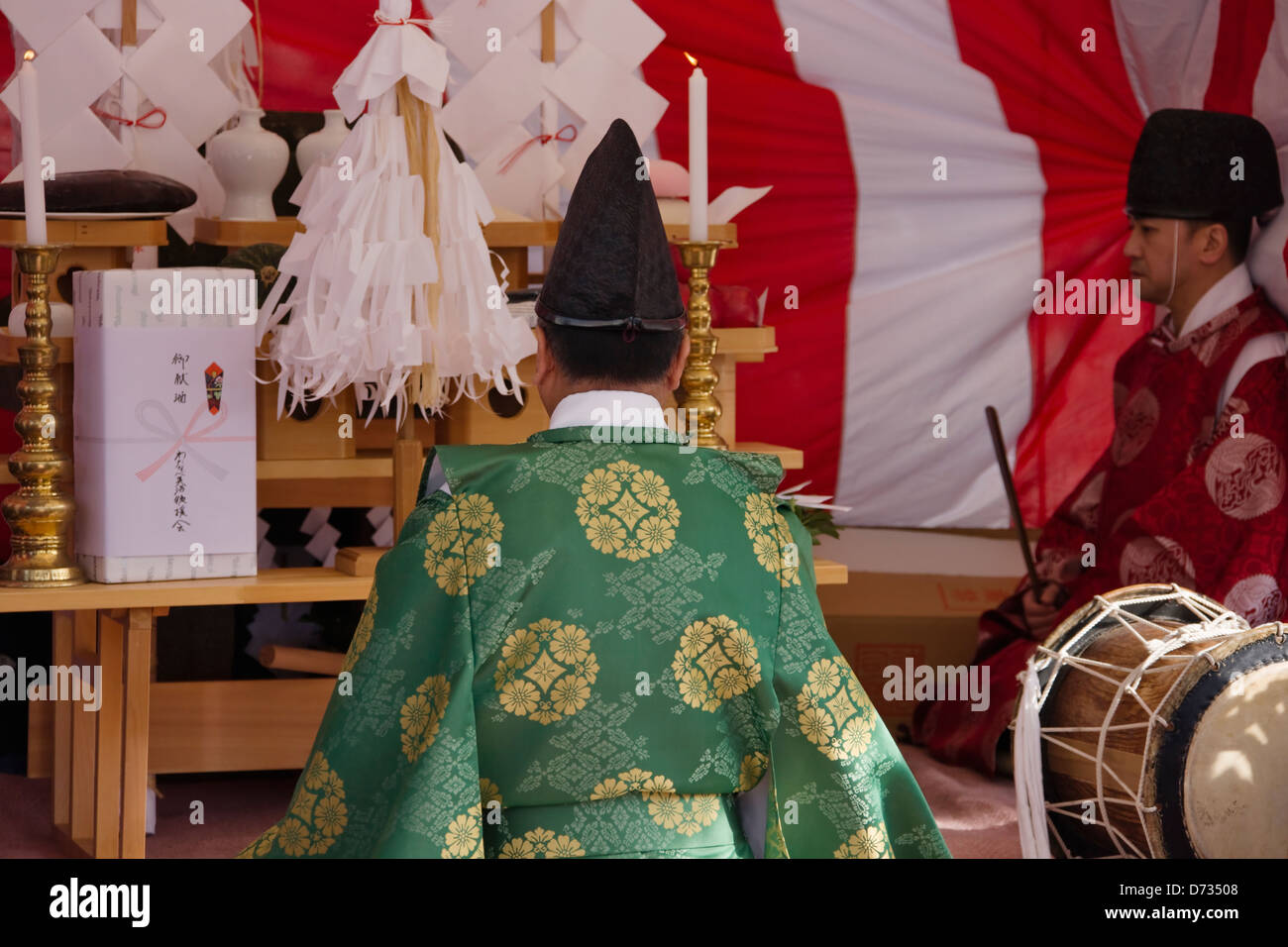 Priests at the Giant Tug of the War Festival, Daisen, Akita Prefecture, Japan Stock Photo
