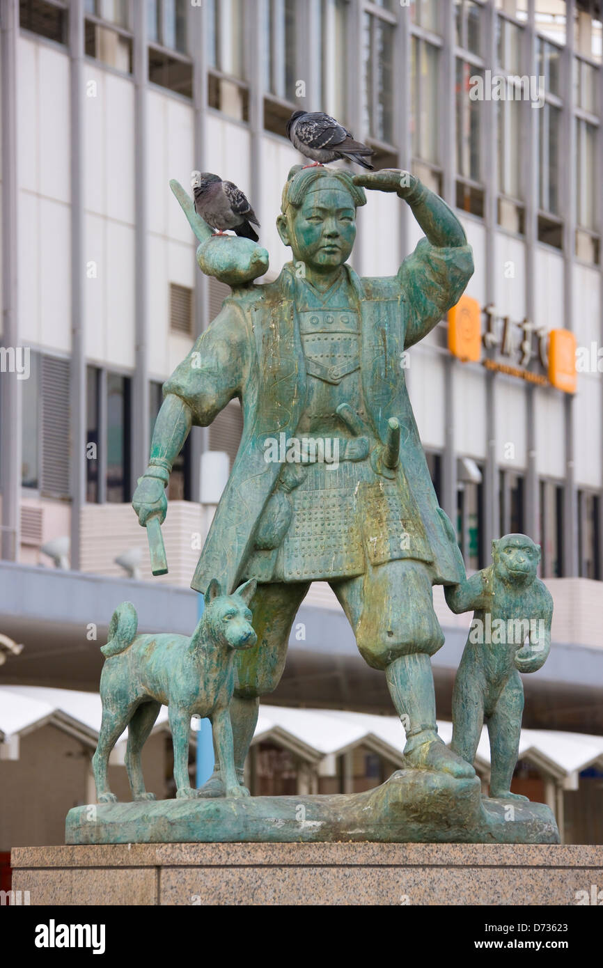 Momotaro Statue In Front Of Okayama Station Japan Stock Photo Alamy