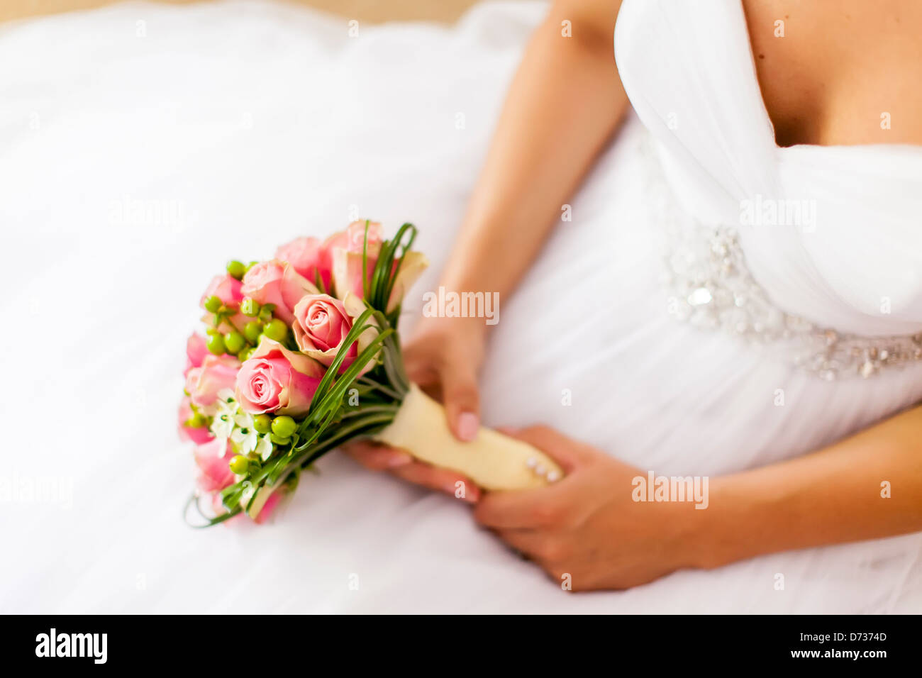 Bride with the bouquet Stock Photo - Alamy