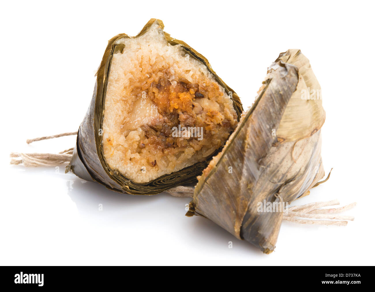 Yummy Chinese Rice Dumpling on white background Stock Photo - Alamy