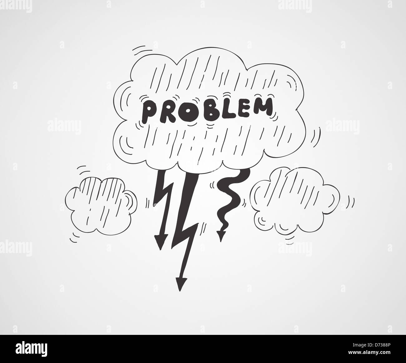 Vector illustration concept of cloud symbol with the problem word ...