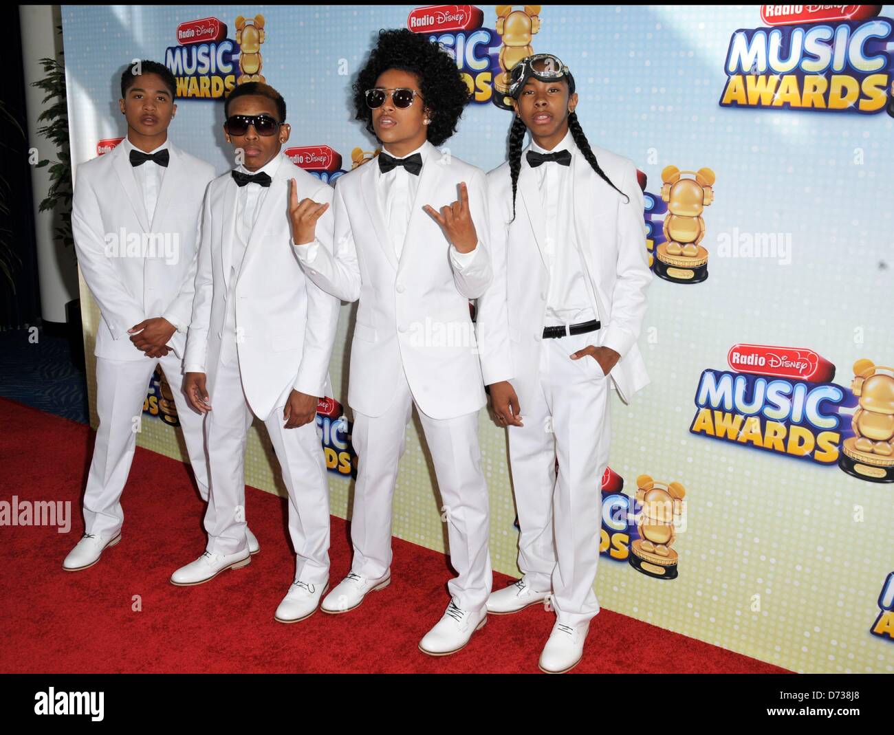 Mindless Behavior at arrivals for Radio Disney Music Awards, Nokia Theatre at L.A. LIVE, Los Angeles, CA April 27, 2013. Photo By: Dee Cercone/Everett Collection Stock Photo