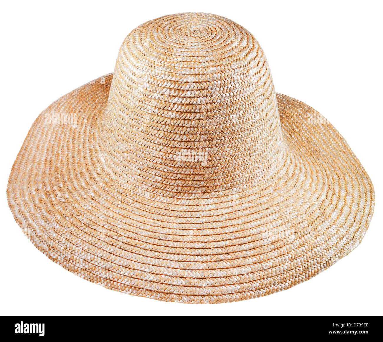 simple rural straw broad-brim hat isolated on white background Stock ...