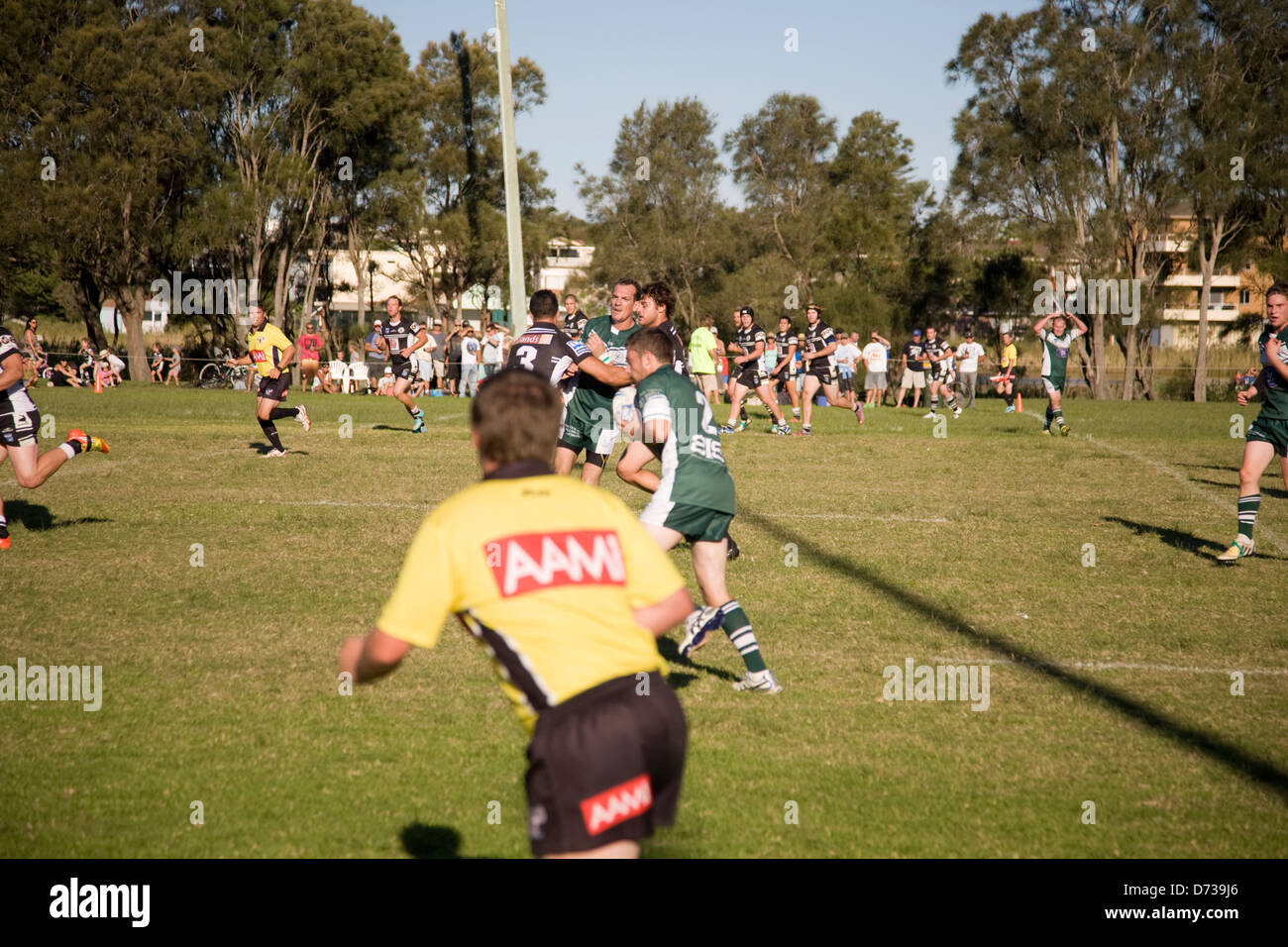 Referee linesman at australian rugby league match in Sydney Stock Photo