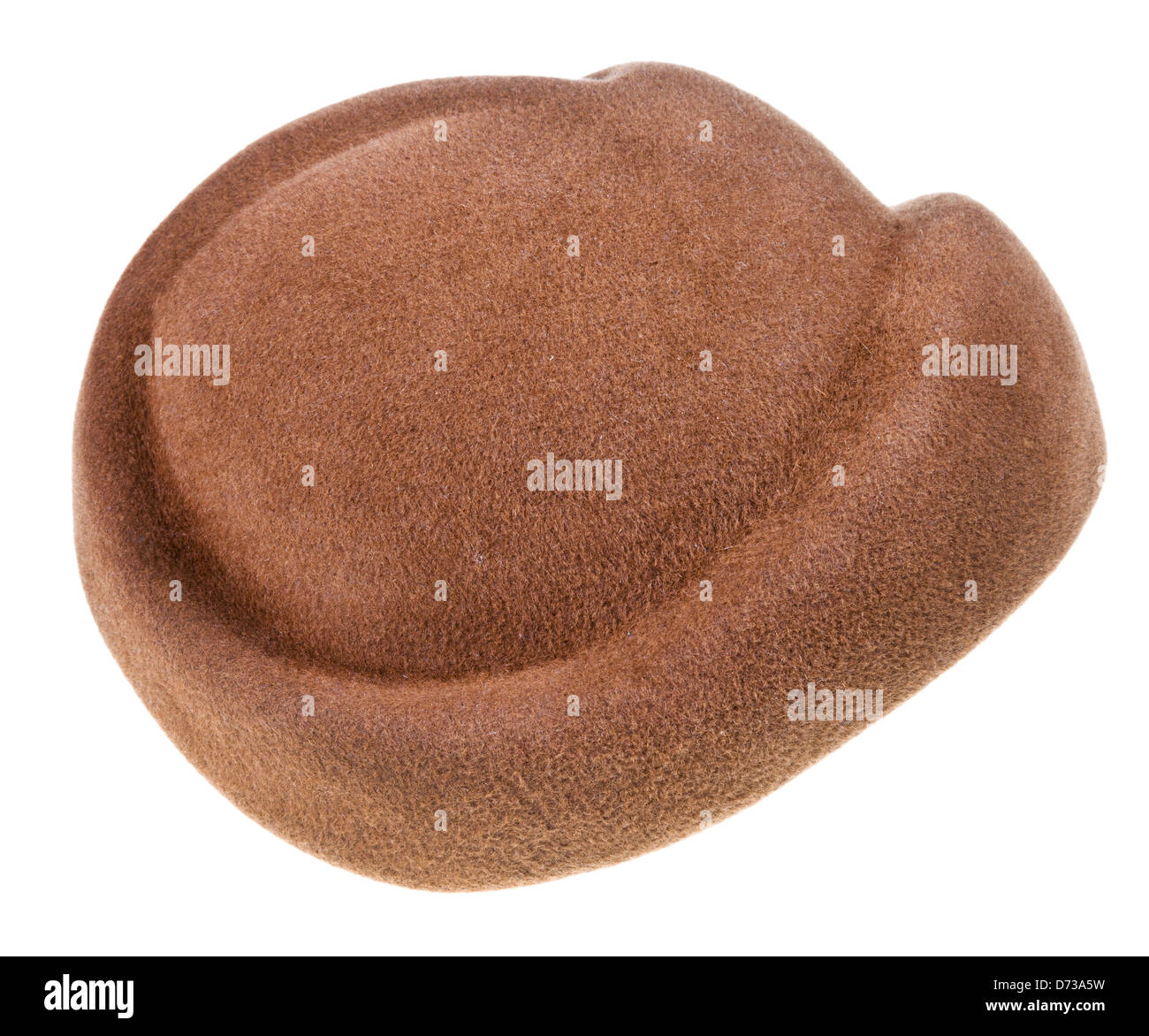 felt brown dressy hat isolated on white background Stock Photo