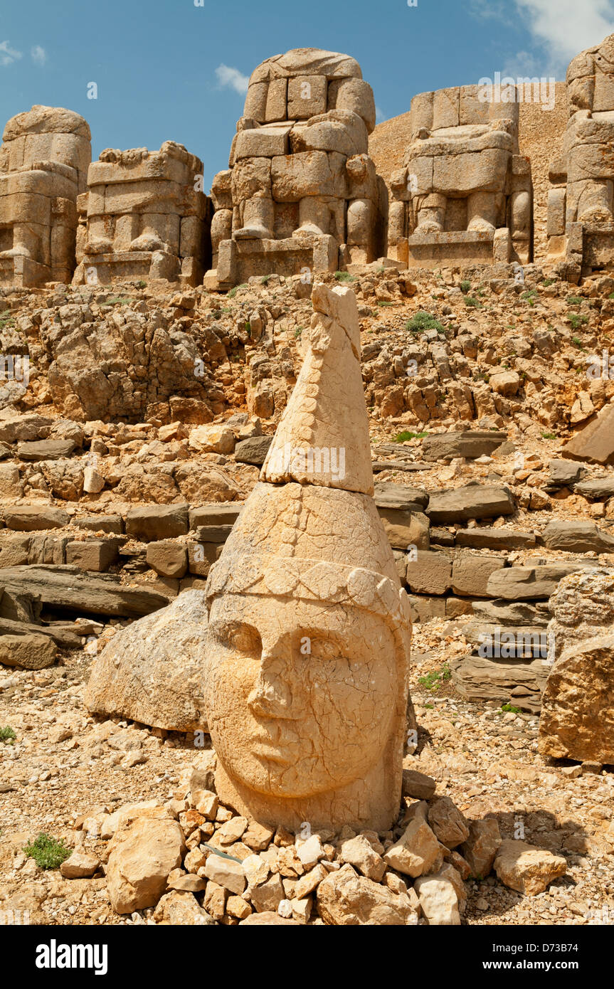 Stone Statues at Nemrut Dagi, near Adiyaman, Turkey Stock Photo