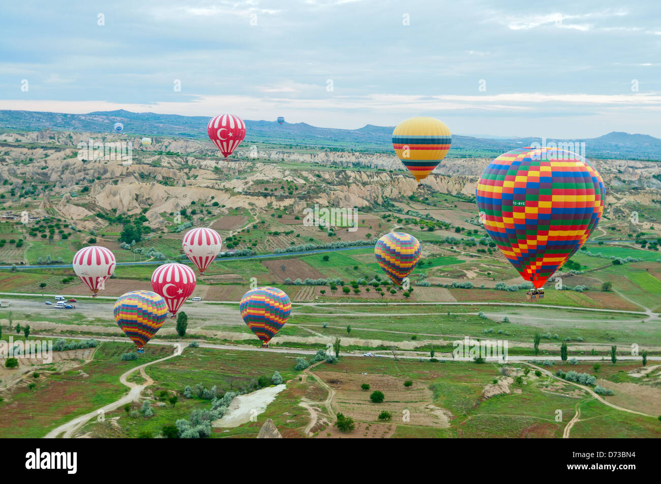Hot Air Ballooning, Cappodocia, Nevsehir, Turkey Stock Photo