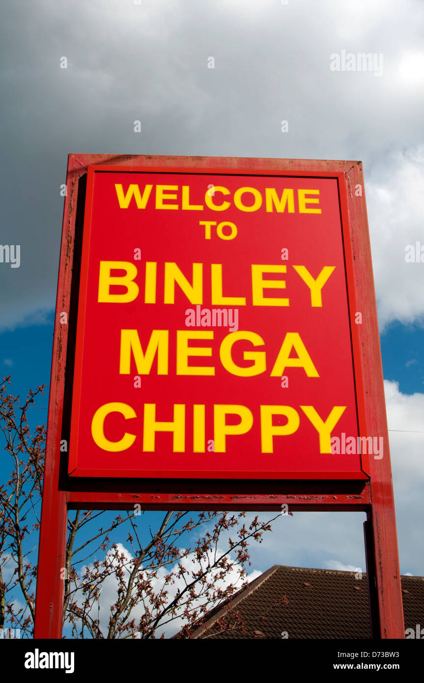 Fish and chip shop sign, Binley, Coventry, England, UK Stock Photo Alamy