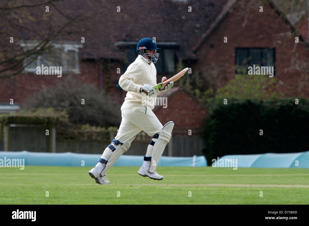 Village cricket at Leek Wootton Stock Photo
