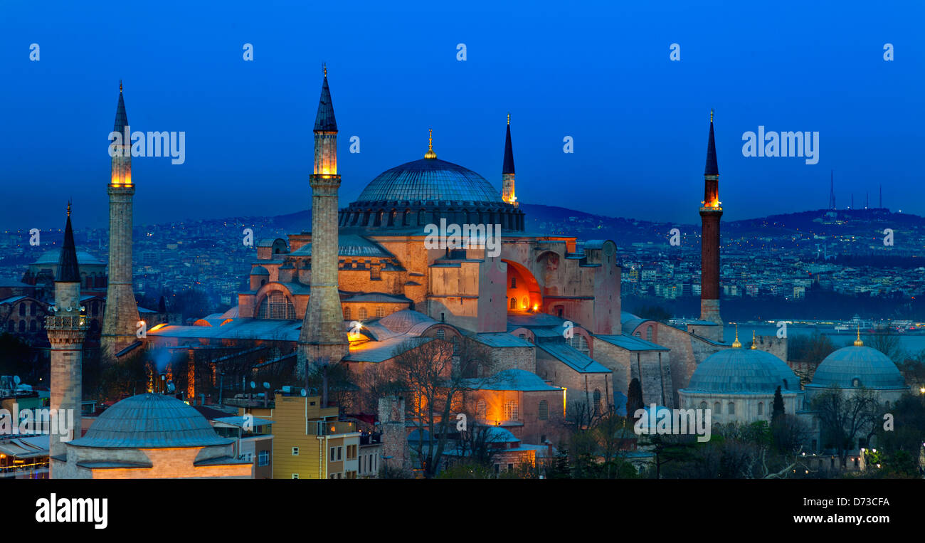 Hagia Sophia At Night View Of Hagia Sophia (Aya Sofya) Museum In A