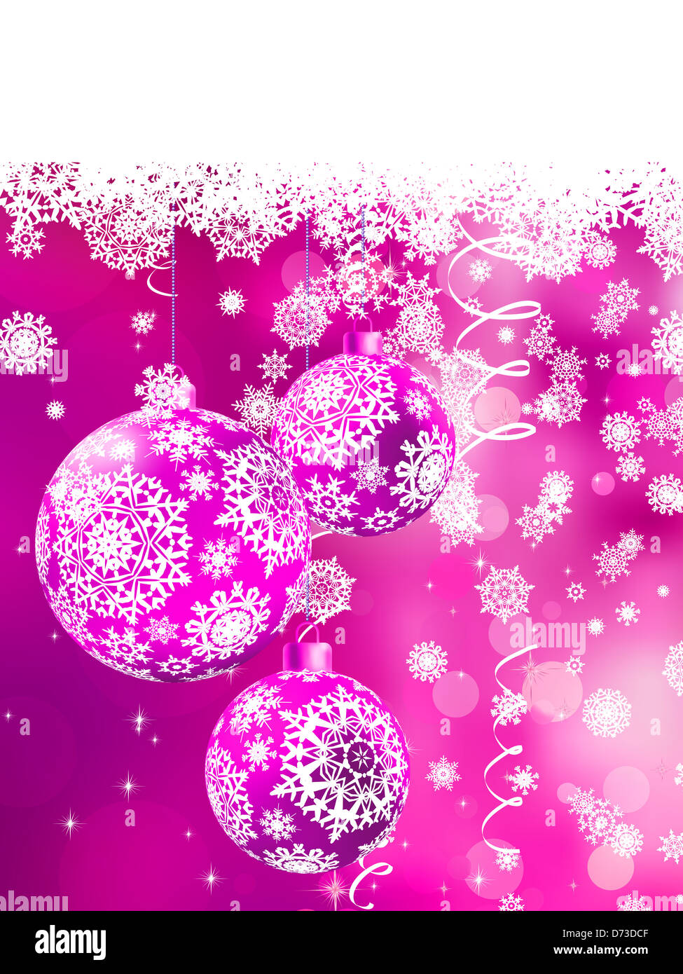 Christmas balls on abstract light background, Shallow Dof Stock Photo