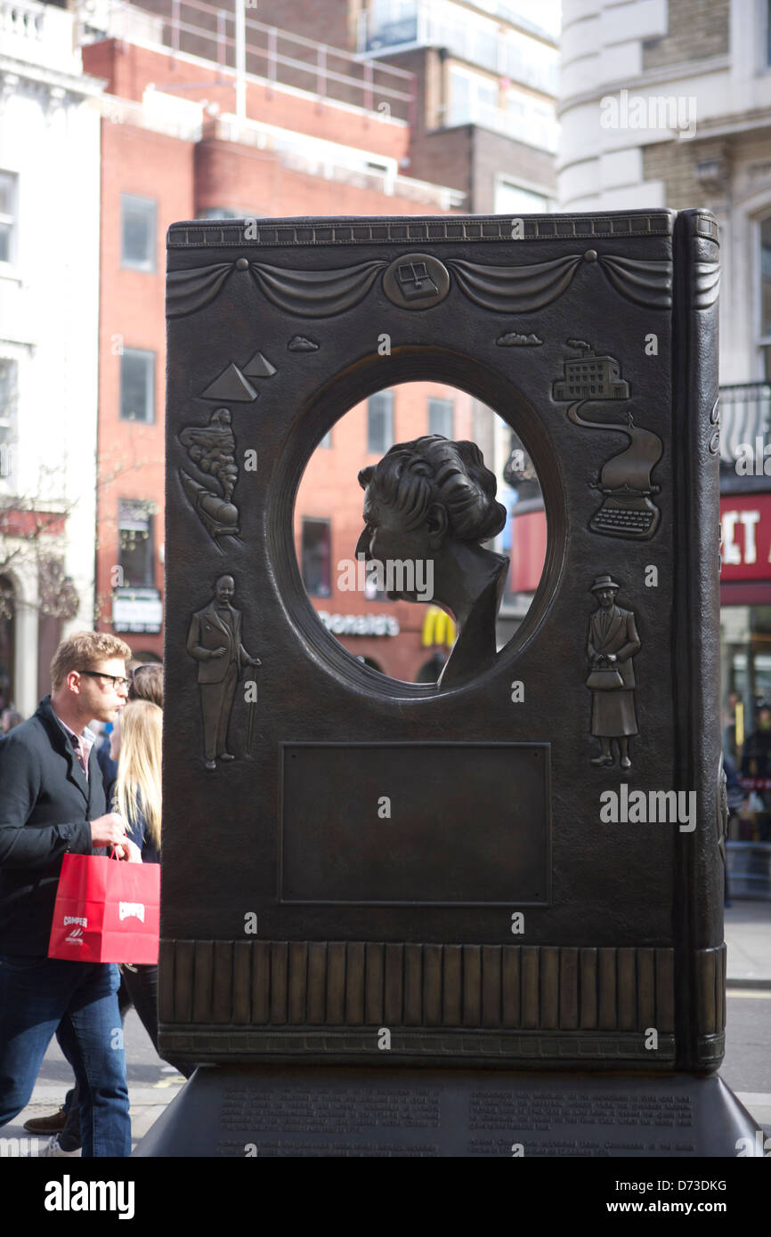 Monument to Agatha Christie in London's theatre district Stock Photo