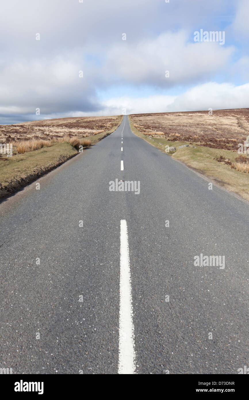 Empty moorland road, Dartmoor, Devon England, UK Stock Photo Alamy