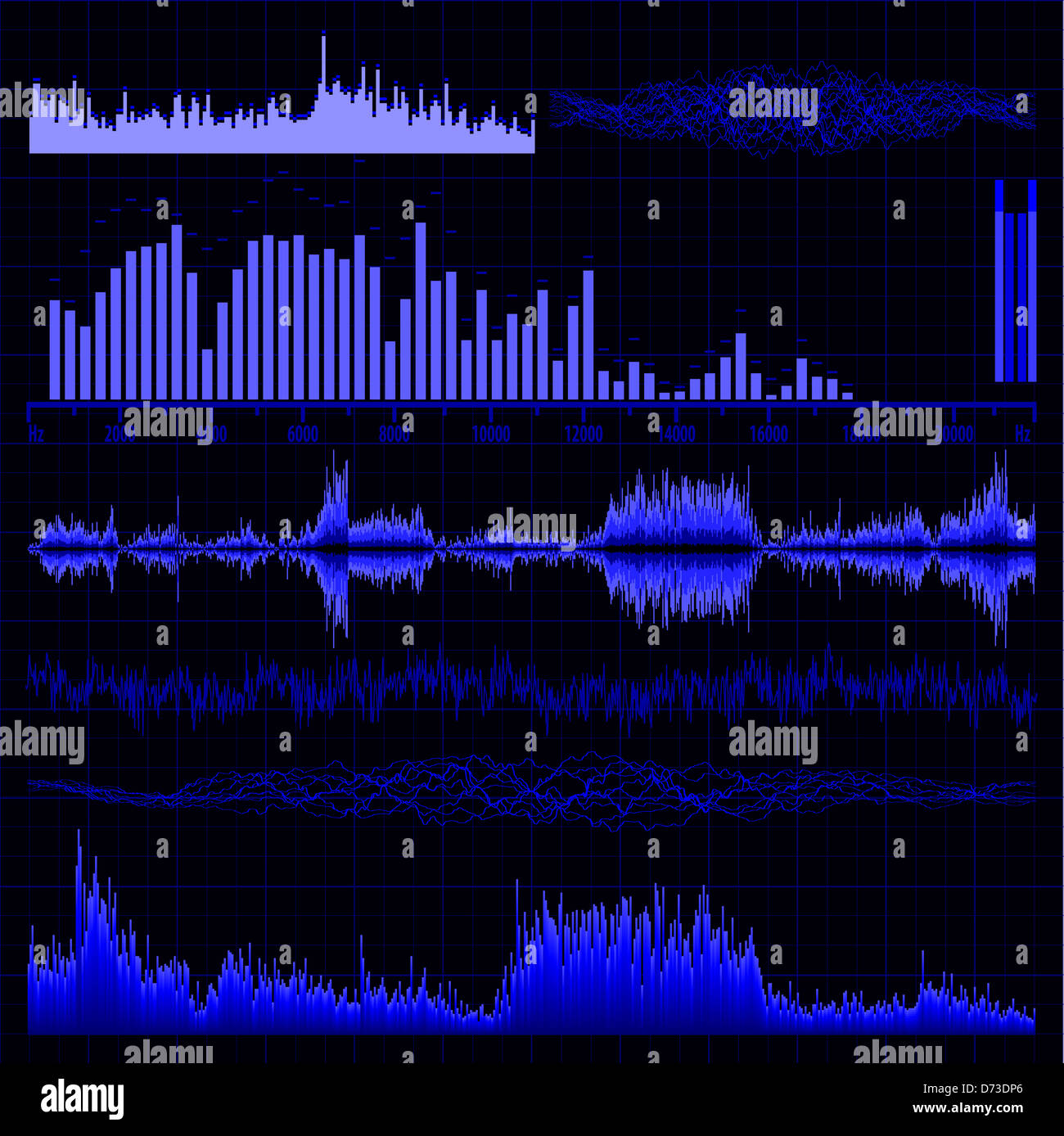 Sound waves set Music background Stock Photo - Alamy