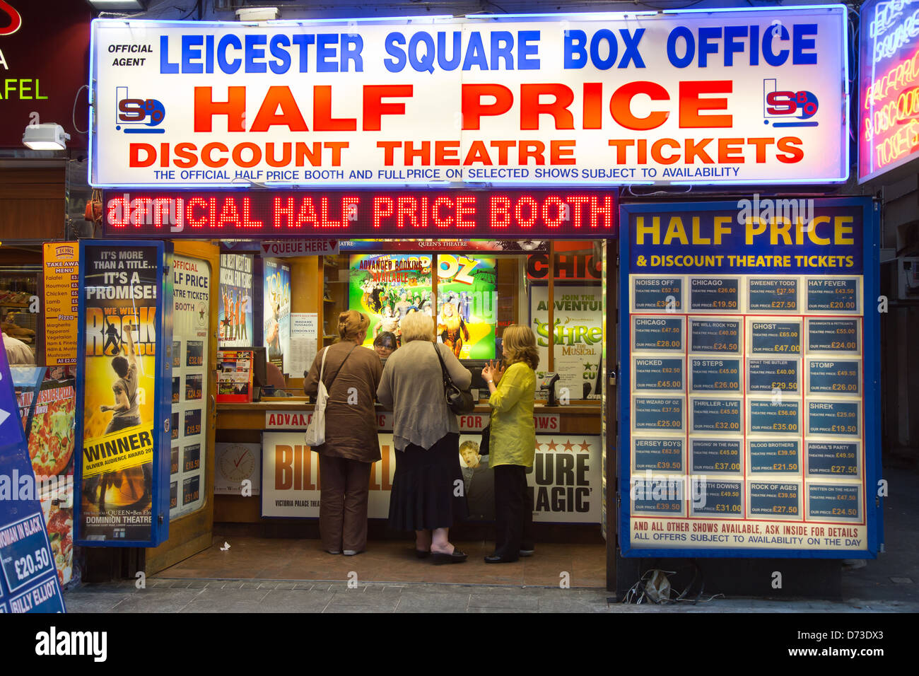 London, United Kingdom, Leicester Square Box Office, Ticket Sales Stock Photo Alamy