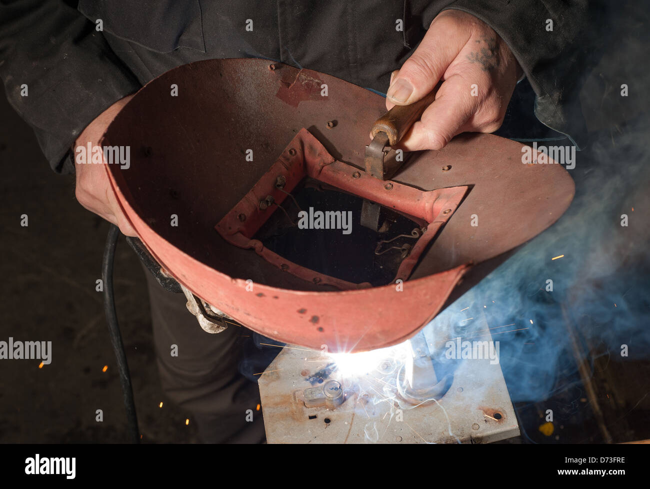 Berlin, Germany, a man in welding Stock Photo Alamy