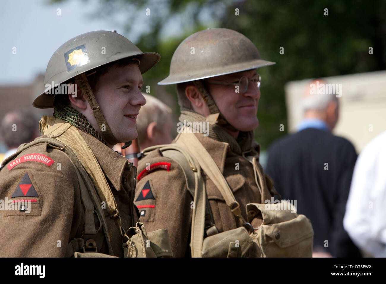 Enthusiasts in period costume at 1940's military reenactment at ...