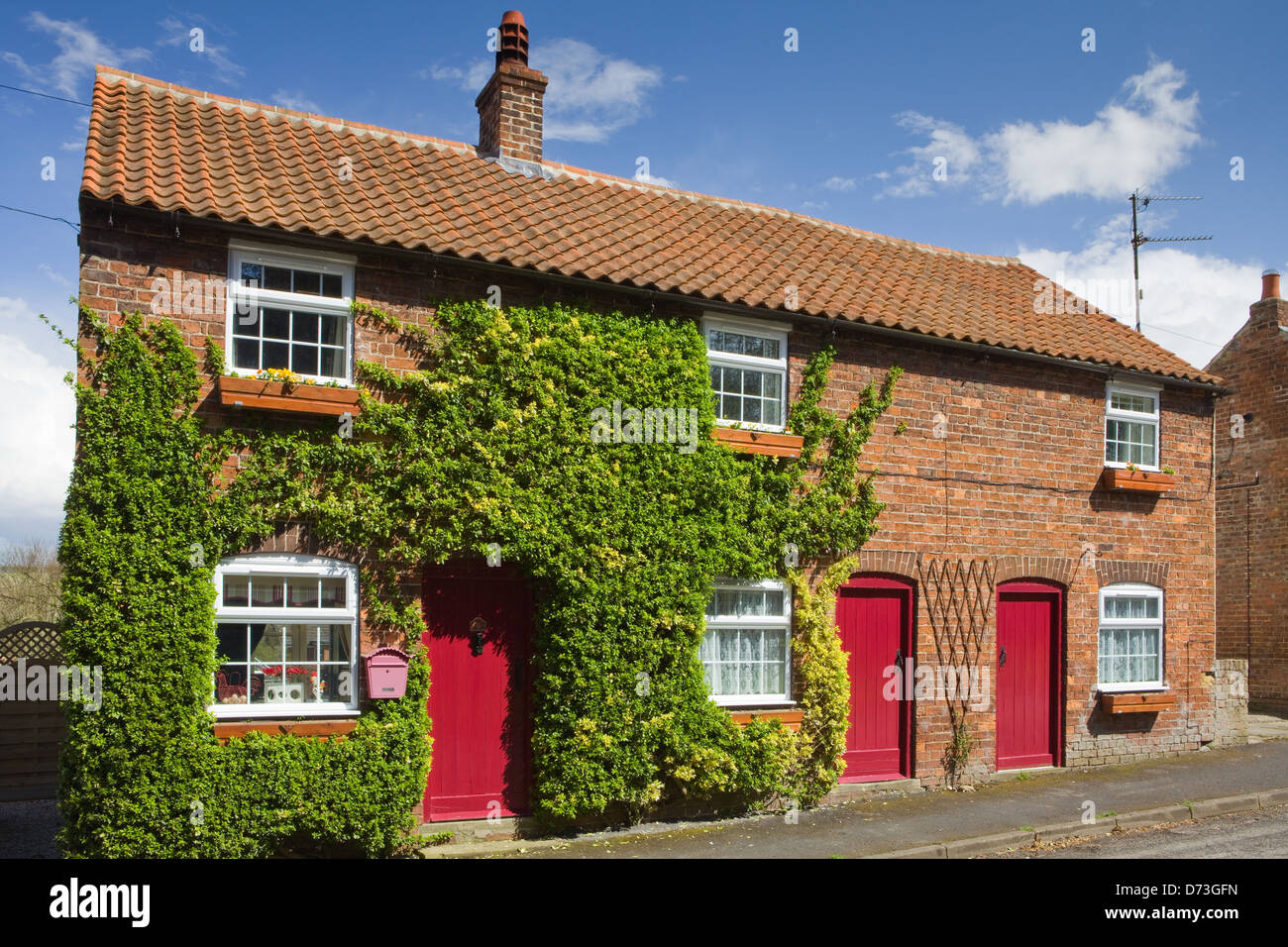 Traditional cottage houses in the village of Binbrook in the