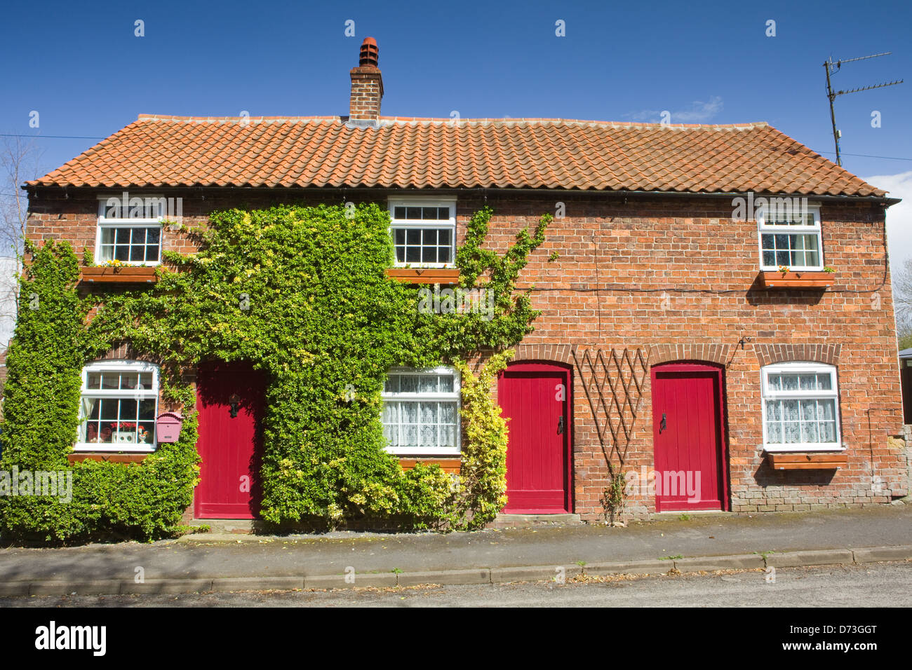 Traditional cottage houses in the village of Binbrook in the