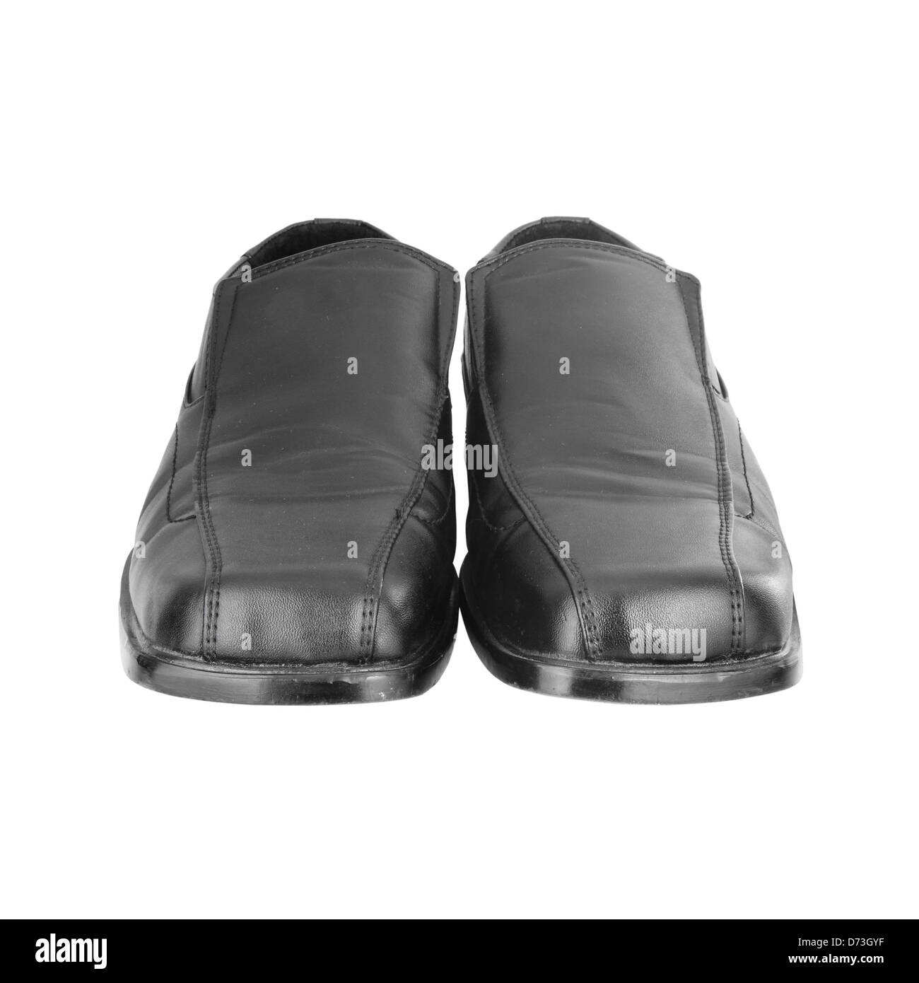 Men's black shoes on a white background Stock Photo