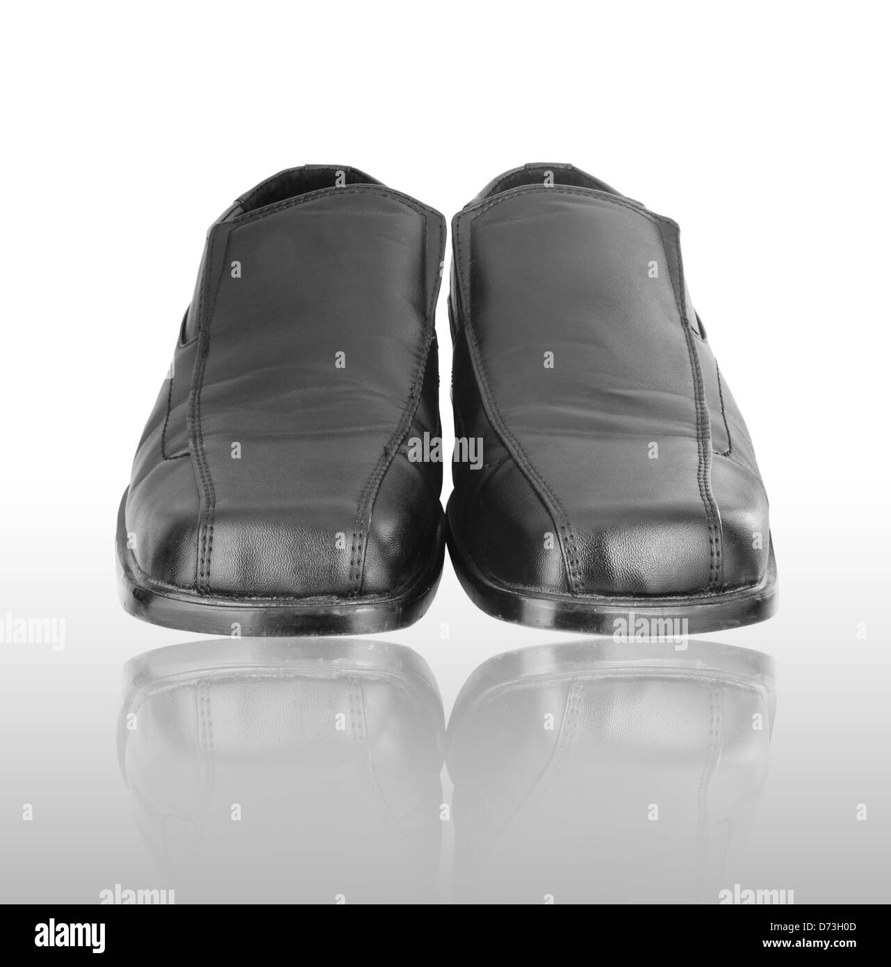 Men's black shoes with shadow Stock Photo