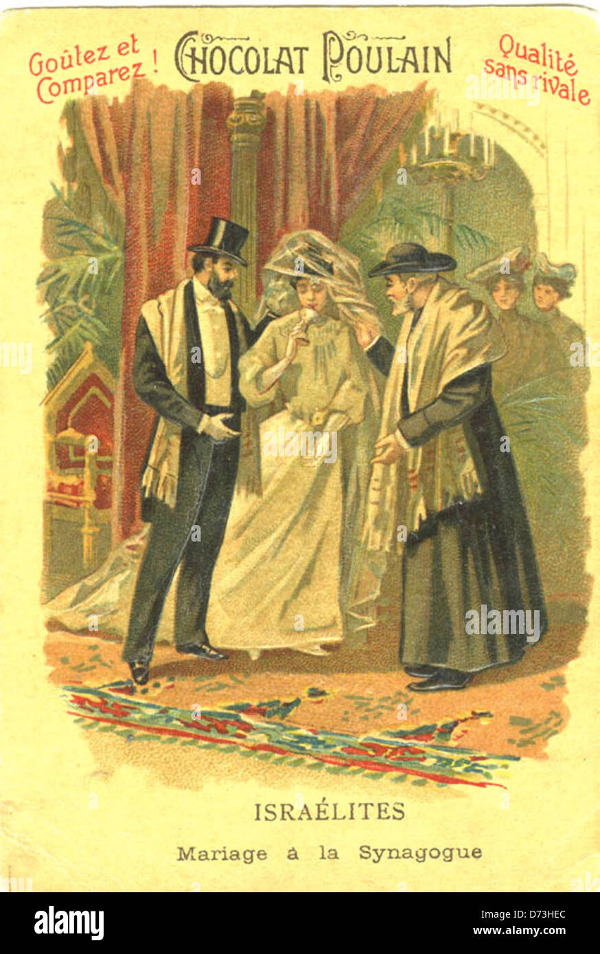 Advertising Card For Chocolat Poulain With Scene Showing A Jewish Wedding Stock Photo Alamy