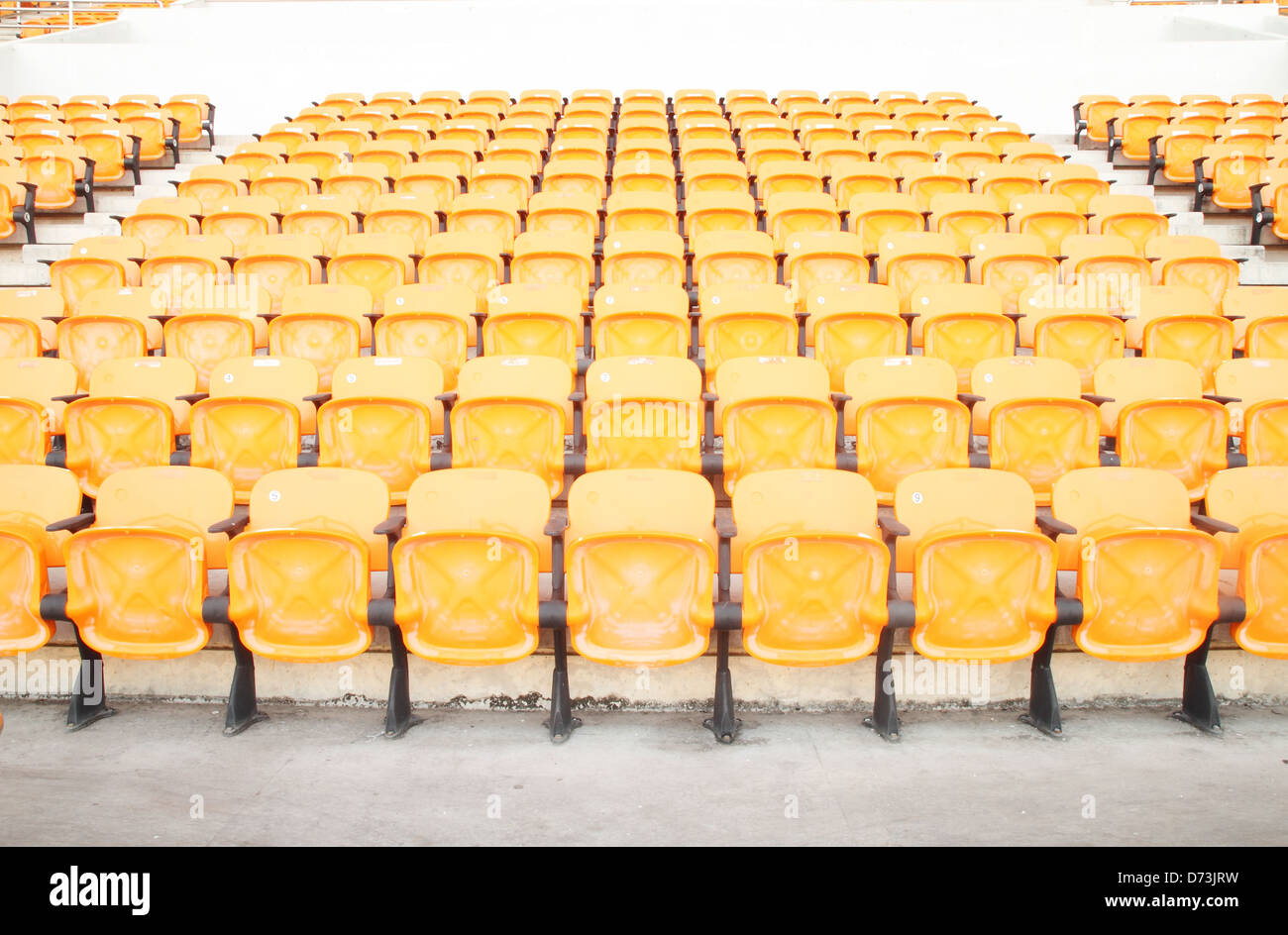 empty seats at the sports stadium Stock Photo