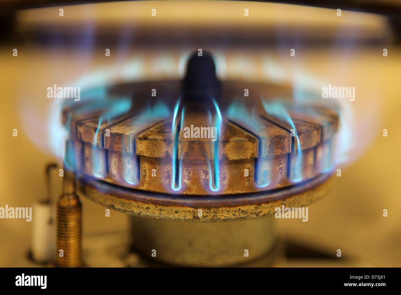 Handewitt, Germany, gas flame of a gas stove Stock Photo Alamy